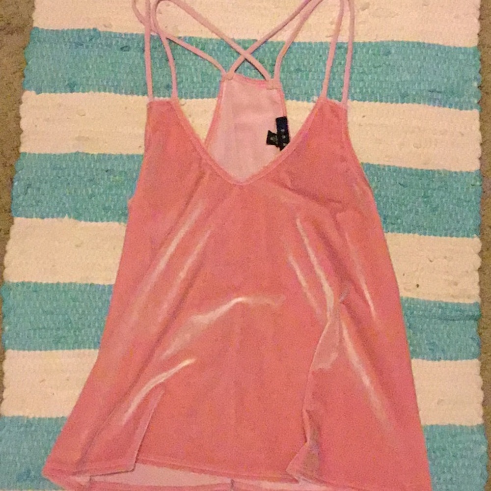 Pretty pink velvet party top!